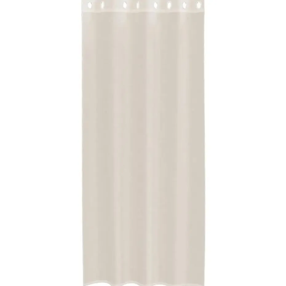vidaXL Gordijnen van voile met ringen - Crème - 140x225 cm - Stof - 2 Stuks