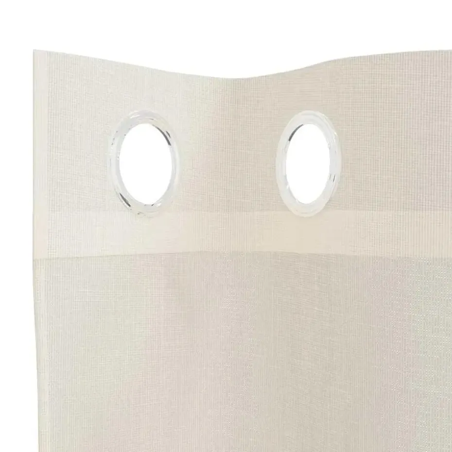 vidaXL Gordijnen van voile met ringen - Crème - 140x225 cm - Stof - 2 Stuks