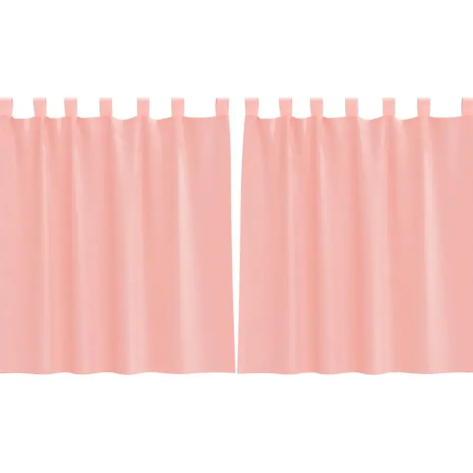 vidaXL Gordijnen van voile met lussen - Roze - 140x140 cm - Stof - 2 Stuks