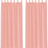 vidaXL Gordijnen van voile met lussen - Roze - 140x245 cm - Stof - 2 Stuks