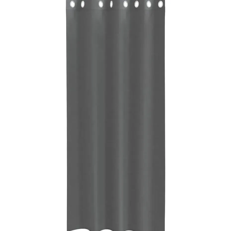 vidaXL Gordijnen van voile met ringen - Donkergrijs - 140x225 cm - Stof - 2 St.