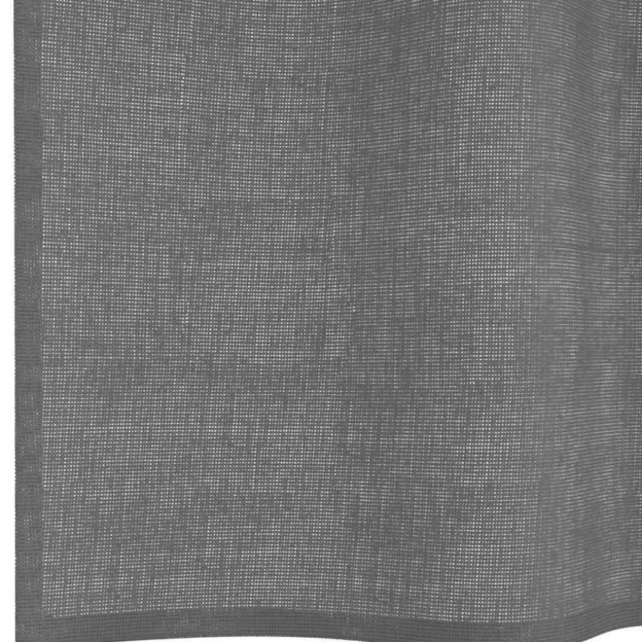 vidaXL Gordijnen van voile met ringen - Donkergrijs - 140x225 cm - Stof - 2 St.