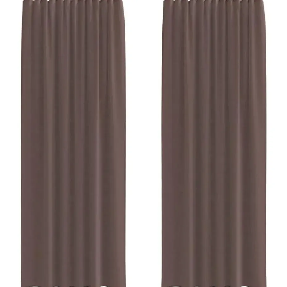 vidaXL Gordijnen van voile met roedezakken - Bruin - 140x260 cm - Stof - 2 Stuks