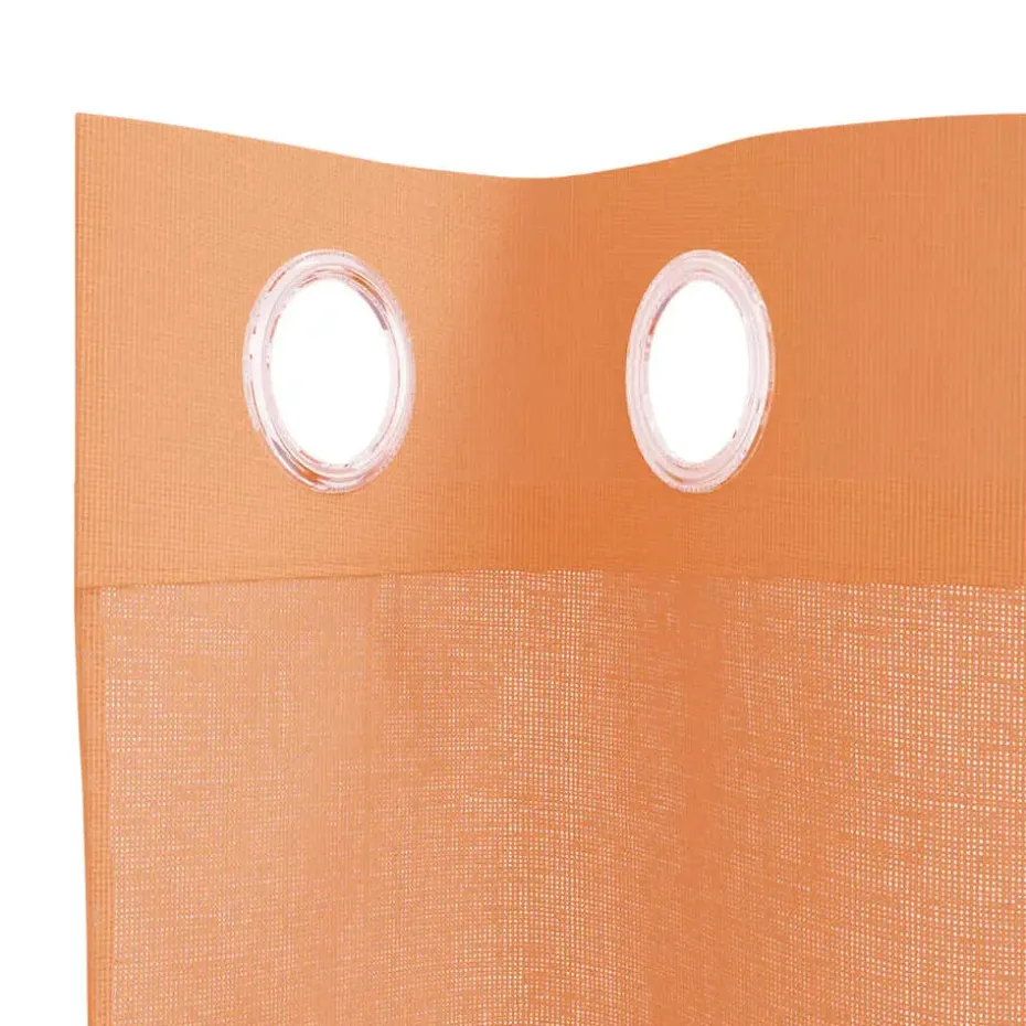 vidaXL Gordijnen van voile met ringen - Terracotta - 140x175 cm - Stof - 2 Stuks