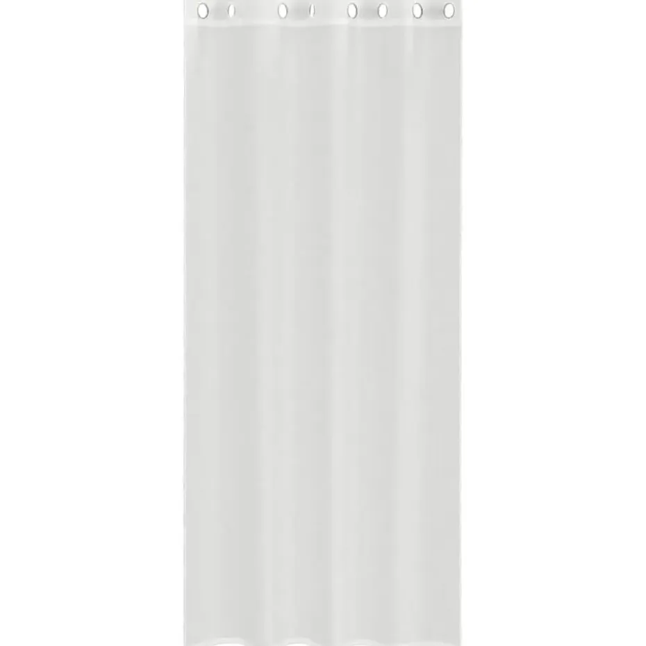 vidaXL Gordijnen van voile met ringen - Wit - 140x245 cm - Stof - 2 Stuks