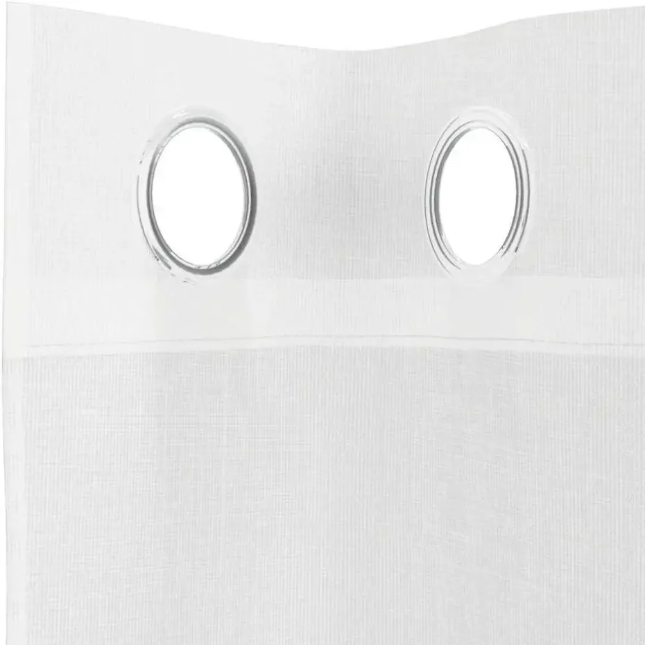 vidaXL Gordijnen van voile met ringen - Wit - 140x245 cm - Stof - 2 Stuks