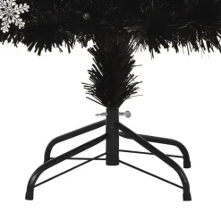 vidaXL Kerstboom met LED-sneeuwvlokken 120 cm glasvezel zwart