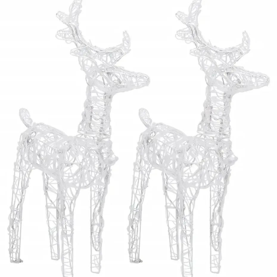 vidaXL Kerstversiering rendieren en slee 320 LED's acryl
