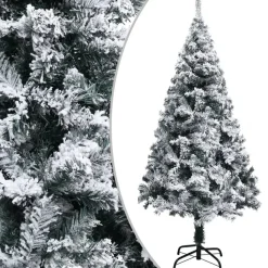 vidaXL Kunstkerstboom met sneeuw 120 cm groen
