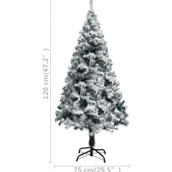vidaXL Kunstkerstboom met sneeuw 120 cm groen