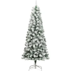 vidaXL Kunstkerstboom met scharnieren en sneeuw 240 cm