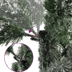 vidaXL Kunstkerstboom met scharnieren en sneeuw 240 cm