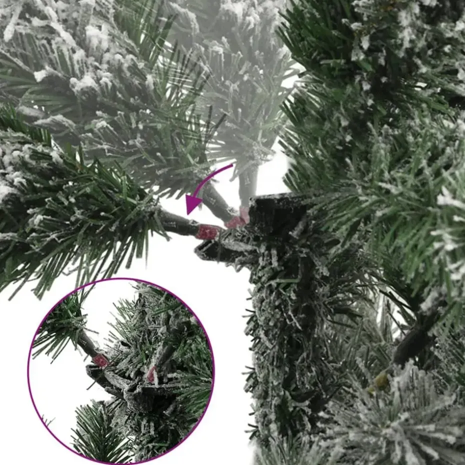 vidaXL Kunstkerstboom met scharnieren en sneeuw 240 cm