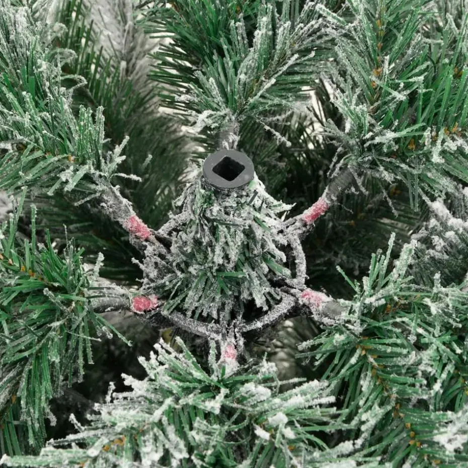 vidaXL Kunstkerstboom met scharnieren en sneeuw 240 cm