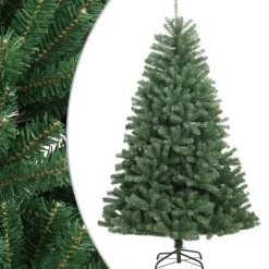 vidaXL Kunstkerstboom met scharnieren en standaard 210 cm groen