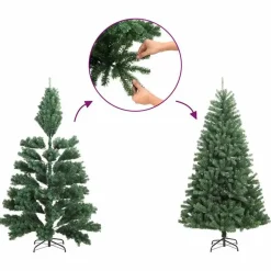 vidaXL Kunstkerstboom met standaard omgekeerd 210 cm wit