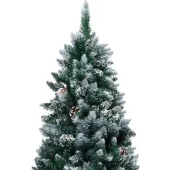 vidaXL Kunstkerstboom met dennenappels en witte sneeuw 150 cm