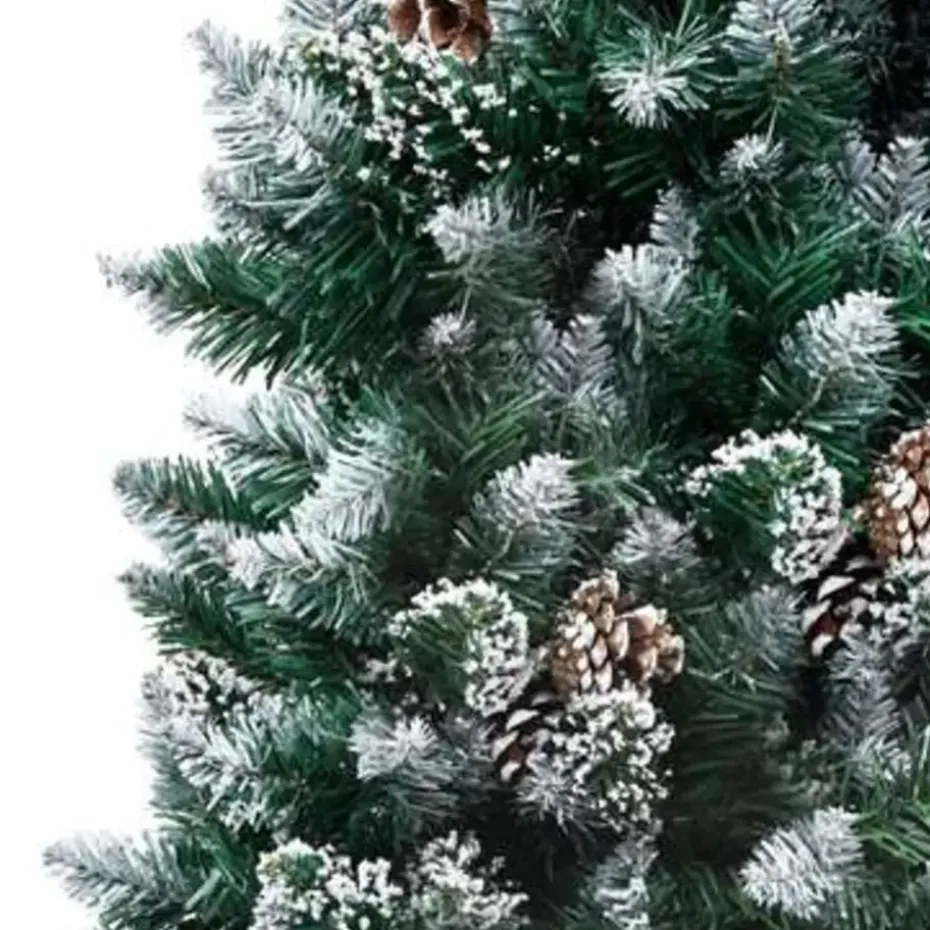 vidaXL Kunstkerstboom met dennenappels en witte sneeuw 150 cm