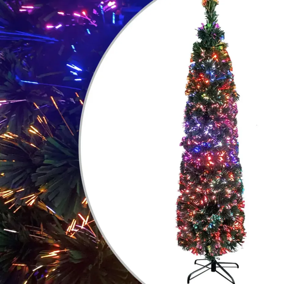 vidaXL Kunstkerstboom met standaard smal 150 cm glasvezel