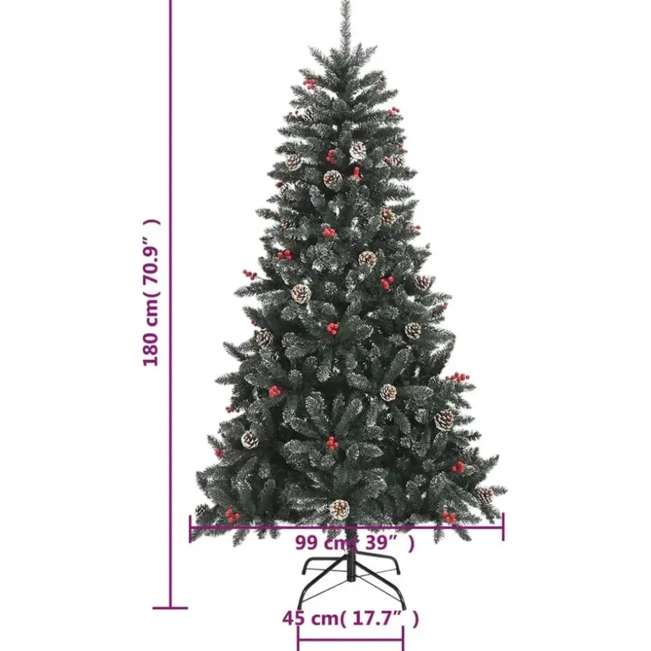 vidaXL Kunstkerstboom met standaard 180 cm PVC groen