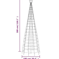 vidaXL LED-kerstboom met spikes 570 LEDs koud wit 300 cm