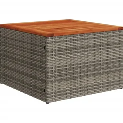 vidaXL Loungeset met 4 kussens - hout armsteun & salontafel - Grijs - 6 stuks