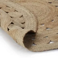 vidaXL Rond Tapijt – Beige Jute – Ø120 cm – Natuurlijk Vloerkleed