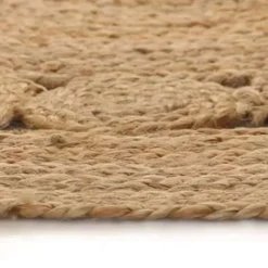 vidaXL Rond Tapijt – Beige Jute – Ø120 cm – Natuurlijk Vloerkleed