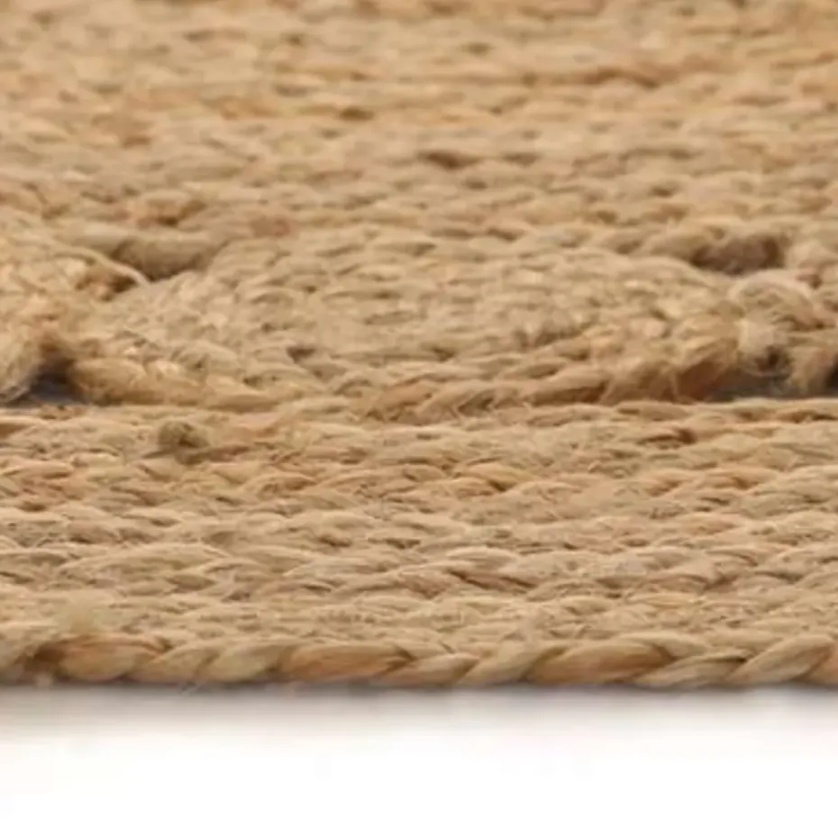 vidaXL Rond Tapijt – Beige Jute – Ø120 cm – Natuurlijk Vloerkleed