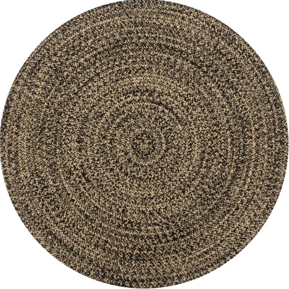 vidaXL Tapijt – Zwart Jute – Tijdloos Design – Natuurlijk Gevlochten