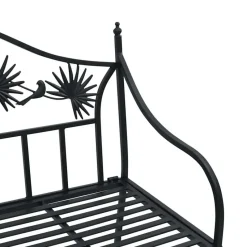 vidaXL Tuinbank met vogels en bloemen ontwerp -Zwart - Staal - 104x52.5x89 cm