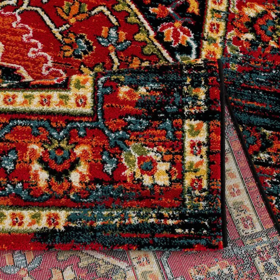 Vintage Marrakech Vloerkleed Zwart / Multi Laagpolig - 160x230 CM