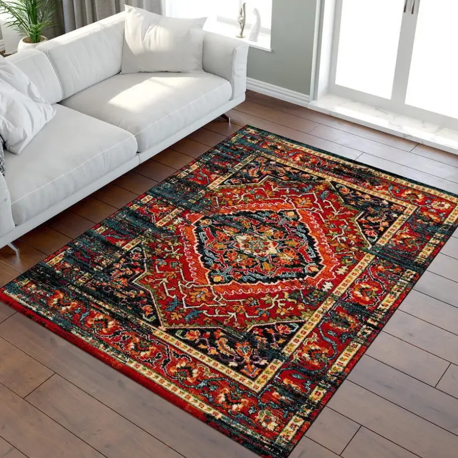 Vintage Marrakech Vloerkleed Zwart / Multi Laagpolig - 160x230 CM