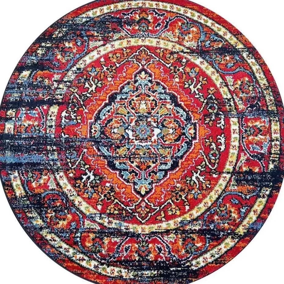 Vintage Marrakech Vloerkleed Zwart / Multi Laagpolig - 140x200 CM