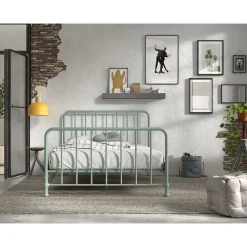 Vipack bed Bronxx - olijfgroen - 140x200 cm