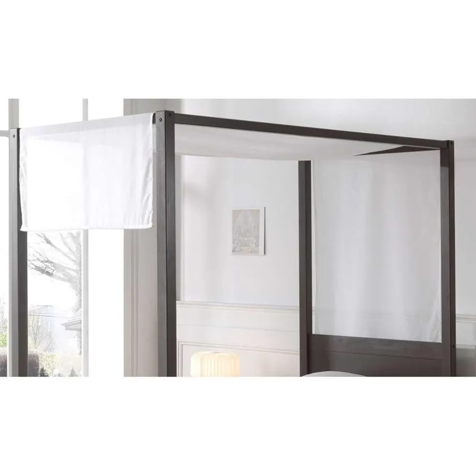 Vipack canvas Pino hemelbed - wit - 205x85x195 cm