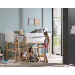 Vipack halfhoogslaper Kiddy - wit - 204,4x129,4x120 cm