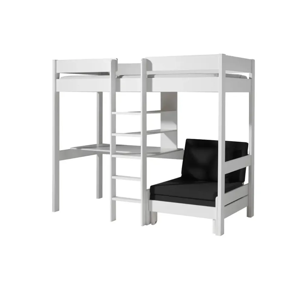 Vipack hoogslaper met slaapbank Pino - wit - 208,3x105,2x174,4 cm