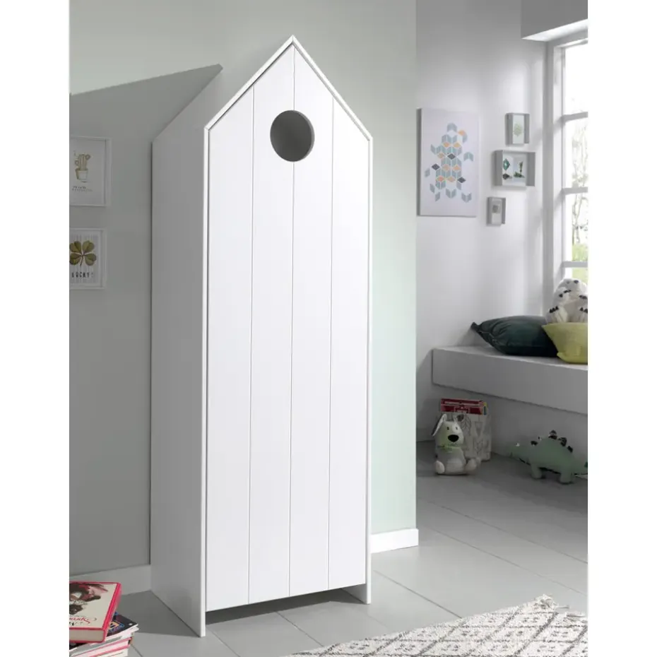 Vipack kledingkast Casimi 1 deurs - wit - 171,5x57,6x37 cm