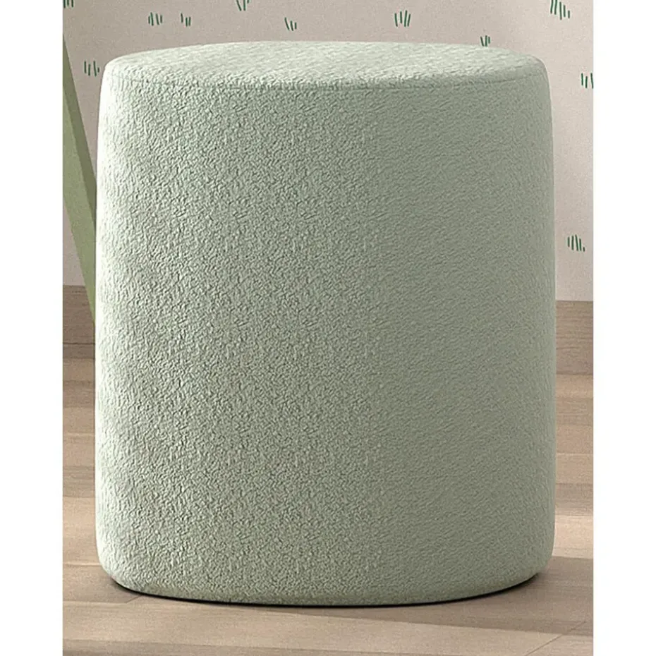 Vipack poef Moon - 41x41 cm - Mint bouclé stof