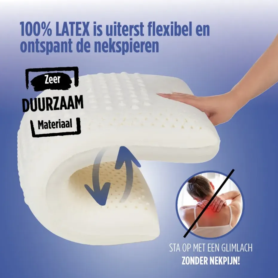 Vitapur Hoofdkussen - Latex hoofdkussen - Verkoelend - 60x40 cm