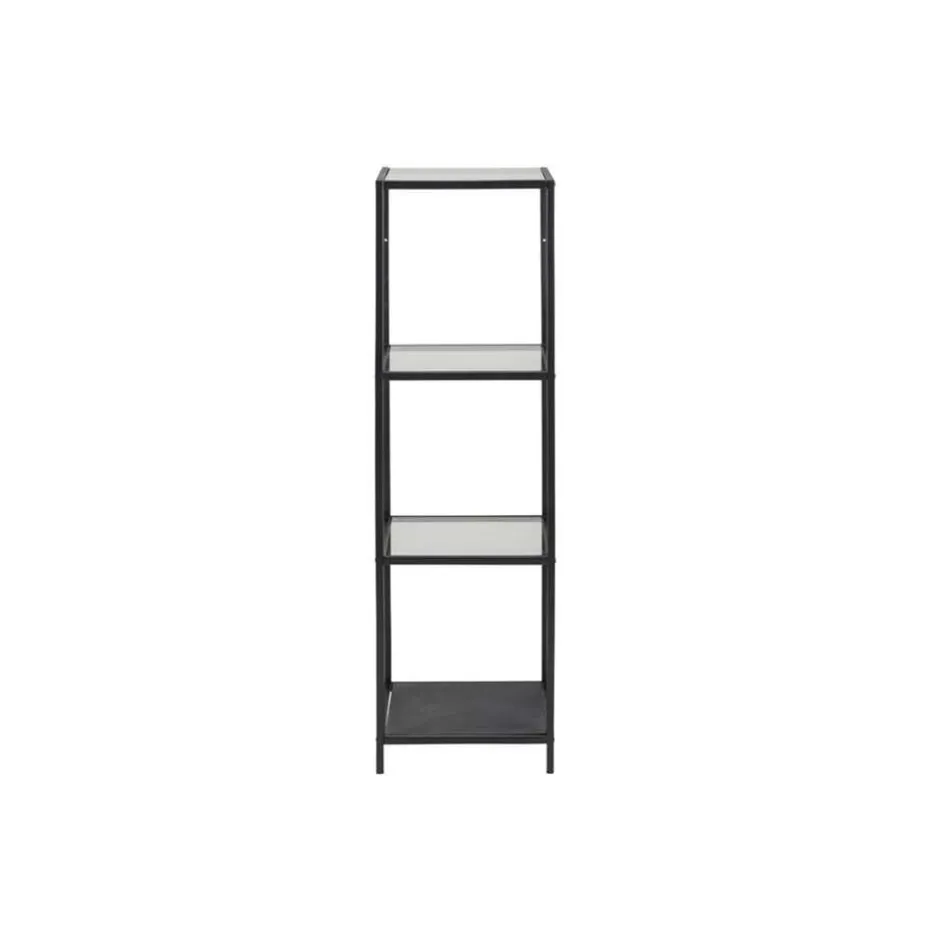 Vitrinekast Jelling - glas/zwart - 119,5x35x37 cm
