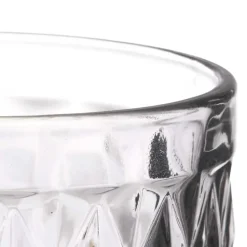 Vivalto Drinkglazen Diamonds - grijs glas - 6x - 370 ml