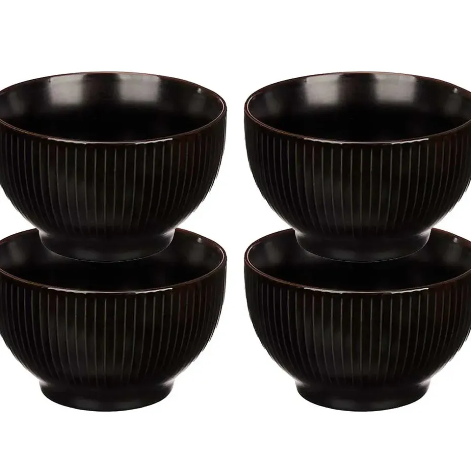 Vivalto schaaltjes/kommetjes - porselein - zwart - D14 cm