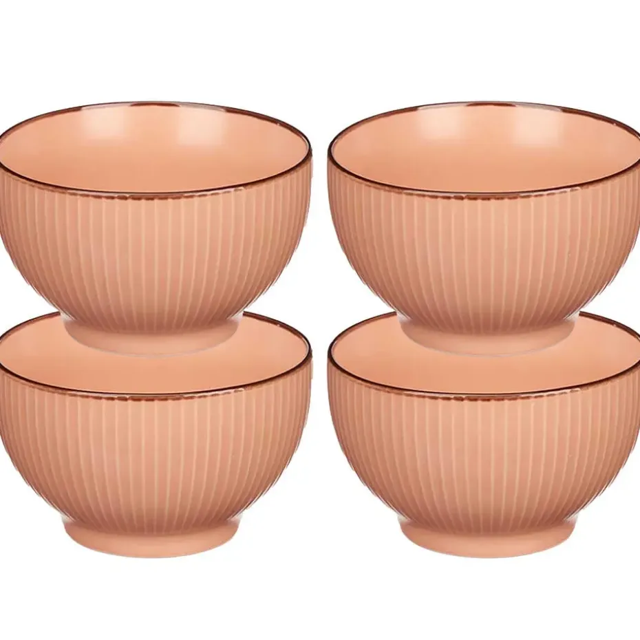 Vivalto schaaltjes/kommetjes - porselein - zalm roze - D14 cm