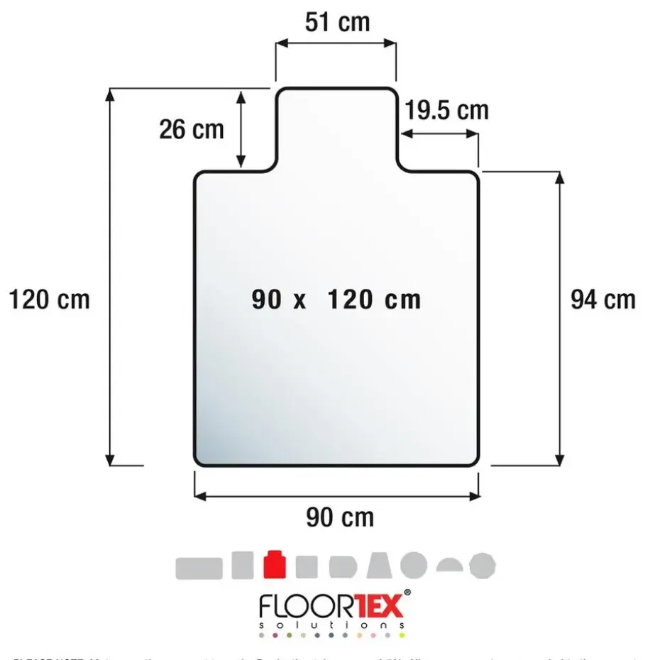 Vloerbeschermer met uitsparing - Antistatisch PVC - Tapijt - 90x120 cm