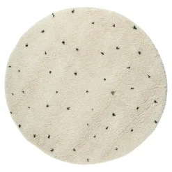 Vloerkleed Kinderkamer stip - Wit/Zwart - Dots - Interieur05 - Rond 160 Ø