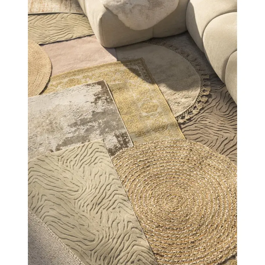 Vloerkleed Madras - naturel - Ø100 cm