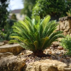 Vredespalm met voeding - Set van 2 - Cycas revoluta - Hoogte 45-60cm - ⌀15cm