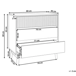 WALES - Ladekast 3 lades - Lichte houtkleur - MDF